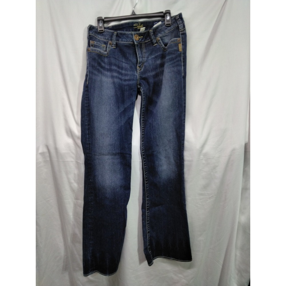 Silver Women's Frankie Mid Rise Bootcut Dark Wash Blue Denim Jeans Size 31x33